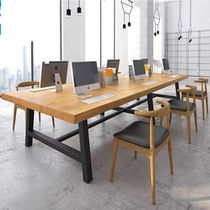 Nordic solid wood conference table simple desk Workbench rectangular negotiation table computer desk long bar training table
