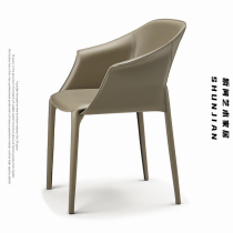 Willful light lavish saddle leather dining chair Home genuine leather chair Extremely Simple board Dining Room Chair Sales office for chairs