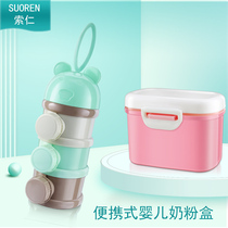 Baby milk powder box portable out large capacity baby storage tank Mini small sealed milk powder grid
