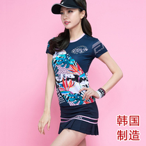 South Korea imported badminton clothing sportswear (suit) womens round neck short sleeve T-shirt 2132 quick-drying