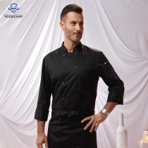 Chef overalls autumn and winter men long sleeve size high-end hotel canteen kitchen restaurant kitchen restaurant kitchen clothing custom set