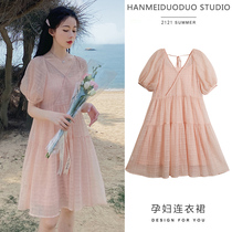Gentle wind maternity summer dress new French sweet Chiffon summer skirt shorts two-piece suit summer