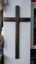Solid wood cross pendant 80 cm bronze wall decoration pendant wooden large cross