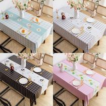 Tablecloth waterproof and oil-proof disposable fabric desk ins Nordic rectangular pvc tea table cloth table mat tablecloth