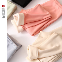 One-piece velvet padded plus velvet women's autumn and winter bottoming cotton wool pants wear seamless single line pants warm pants