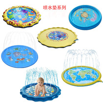 Children play water beach toys summer children outdoor water spray mat lawn beach game sprinkler cushion