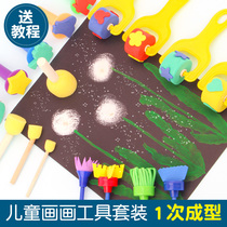 Childrens painting tools set childrens painting graffiti art materials mushroom head sponge seal brush rubbing tools