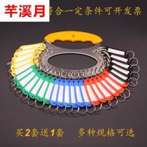 Thickened metal key plate key ring storage can be marked key board classification management key ring chain key card string