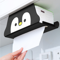 Kitchen tissue box Non-punching cabinet wall household napkin roll paper hanger hanging living room paper storage box