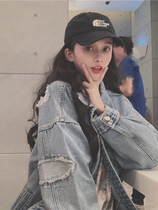 Korean denim jacket women 2021 new spring and autumn long Korean version of loose bf denim coat ins tide