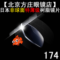 Japan imported ultra-thin anti-radiation UV400 resin spectacle lens 174 1 74 aspheric sheet