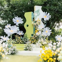 Handmade Daisy shooting props window decoration simulation flower scene arrangement wedding wedding paper flower gauze Road introduction