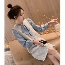 2021 Spring and Autumn New French first love shirt strap dress fashion two-piece French design sense niche shirt
