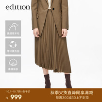 edition irregular pleated skirt women Spring Spring and Autumn high waist a-shaped thin WOOLMARK