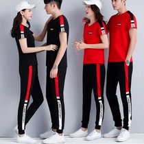 Lovers sports suits summer men and women sportswear Yang Liping square dance clothes ghosts step dance sports clothes drag dance suit