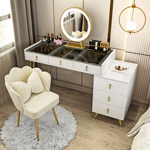 Light luxury dressing table storage integrated Cabinet bedroom small apartment Net red ins Wind makeup table telescopic glass dressing table