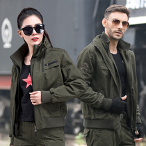 Spring and Autumn Army Green Cotton Jacket Coats Men and Women Men and Women Fans Outdoor Casual Top Fashion Aviator Jackets