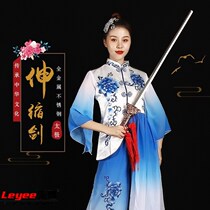 All-metal heavy-duty men and women stainless steel martial arts shrink sword props telescopic sword folding performance Taiji sword morning