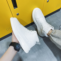 High Helps Mens Shoes Spring Fall Board Shoes 100 Hitch Casual Korean Version Tide White Sports Mens Thick Bottom Inner Crescendo Shoes