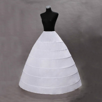 Black and white 6 - lap wedding dress show dress support lining with fluffy and adjustable cos suit large steel ring support