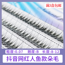 Weiya ciliary self-grafting Net red false eye eyelash fish tail single cluster hair super soft natural dense shaking sound mink hair
