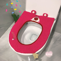 Cute Cartoon Toilet Cushion Home Waterproof Universal Magic Stick Plush Toilet Cushion Winter Warm Toilet Cushion