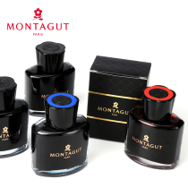 Montejiao pure black ink large capacity 60ML dye type pen ink bright color non-carbon blue pure blue red ink pen original for students