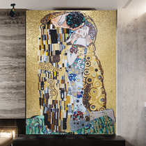 Cats eye European glass mosaic tile puzzle Klimt kiss oil painting interior decoration abstract art mural