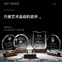  High-end five-pointed star crystal trophy custom-made medal Glass lettering enterprise annual meeting excellent employee souvenir