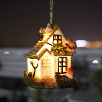 Solar Bird House Lamp Outdoor Courtyard Lamp Balcony Garden Decorated Wall Lamp Pendant Arrangement Waterproof Creative Little Nightlight