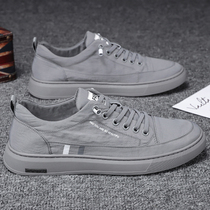 Mens shoes 2023 new summer ice silk skate shoes slip on old Beijing cloth shoes driving work canvas deodorant trendy shoes
