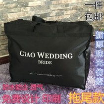 Large-tailed wedding Box storage bag large dress dustproof bag wedding Hand bag free printing