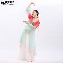 Duxiu Fanghua Classical Dance Practice Womens Cardigan Gradually Changed Yarn Elegant Rhyme Long Chinese Style Loose