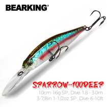 Bear King Lujah Red Dragon 10cm16g Floating Water Suspended Mino Fake Bait Afar with loud and deep dive and stop long tongue Mino