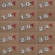 Solid Conjoined Displacement Sign Metal Car Retrofit Digital Car Tail body stickers 3 0T 1 8L 2 0T