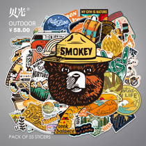 Outdoor camping scenery suitcase sticker Personality laptop Skateboard motorcycle car decoration sticker Waterproof