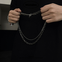 INSstudios Tide Brand ins Hierarchical Spreading Wearing Necklace Hip Hop Street Joker choker Men and Women Tide