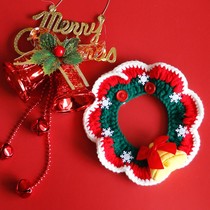 Hand-woven pet Christmas decoration cat collar dog collar dog collar neck jewelry cute Christmas collar trend