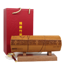 Bamboo carving bamboo slips Sun Tzus Art of War ethics thirty-six Chinese and English antique bamboo slips gift box set to go abroad gifts