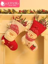Christmas socks scene arrangement props gift bag Santa Claus socks Christmas candy gift bag decorations