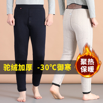 Middle Aged Winter Thickened Camel Cotton Pants Male Dad North East Beating Bottom Inner Wearing Gush Old Man Warm Pants