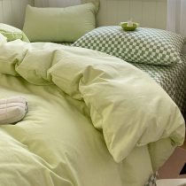 Nordic Feng Shui Cotton Pure Cotton Bed With Four Pieces 100 Whole Cotton Quilts Covered Bed Linen Three Sets Four Seasons Universal 4