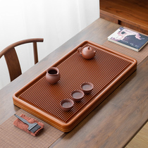 New Chinese-style German yellow material Electric Wood tea tray merchants home simple rectangular kung fu rubber Taiwan large support light luxury