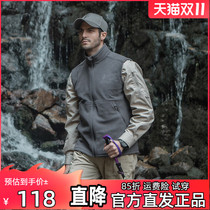 Eagle Claw Action Fleece Vest Men Winter Mountaineering Vest Outdoor Sports Cardigan Fleece