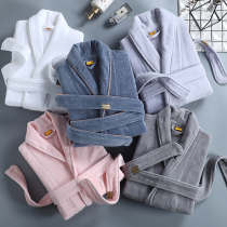  Hotel pure cotton bathrobe towel material couple mens and womens long five-star yukata nightgown absorbent quick-drying summer
