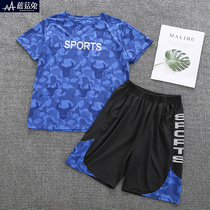 Fat Boy Clothing Boy Speed Dry Suit Plus Fattening Up Summer Great Boy Mens Clothing Summer Clothes 10-15 Year Old Boy Sports Clothing