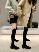 Grapes moms tudiolee new autumn and winter rough with high cylinder knight boots with velvety elastic over knee boots woman