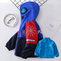 Boys coat Spider-Man children jackets removable autumn and winter boy plus velvet three-in-one Altman clothes