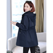 Wind coat big coat 2022 new spring autumn jacket woman mid-length small sub 2 August Even hat early spring casual mother