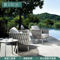 Outdoor leisure rattan sofa combination outdoor courtyard terrace single double rattan sofa rattan chair waterproof sunscreen